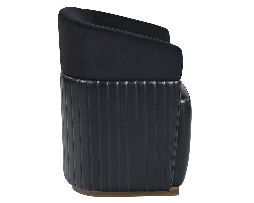 Genval Wheeled Lounge Chair - Abbington Black / Cantina Black