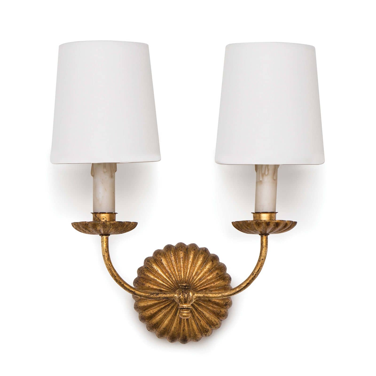 Clove Sconce Double | Antique Gold Leaf