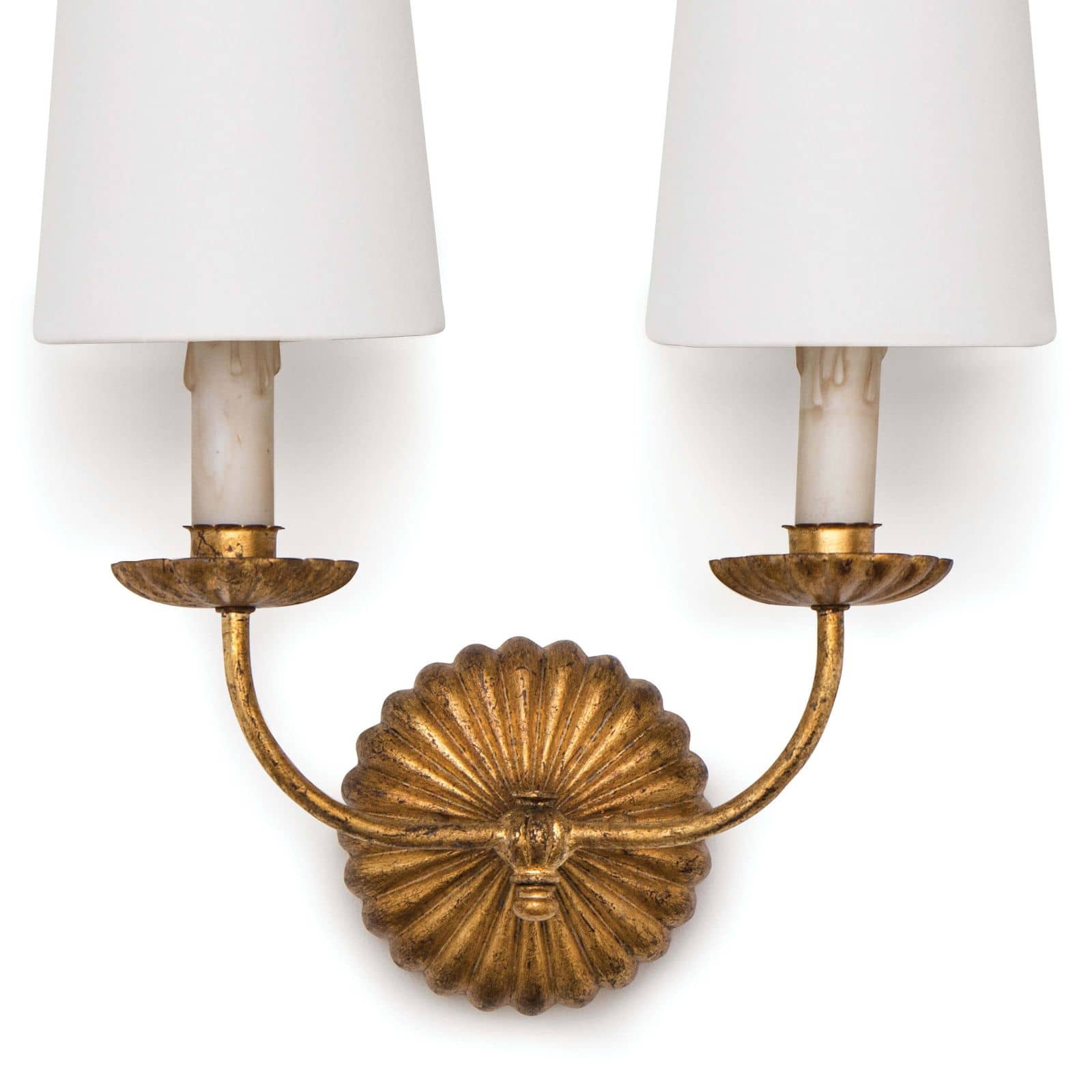 Clove Sconce Double | Antique Gold Leaf