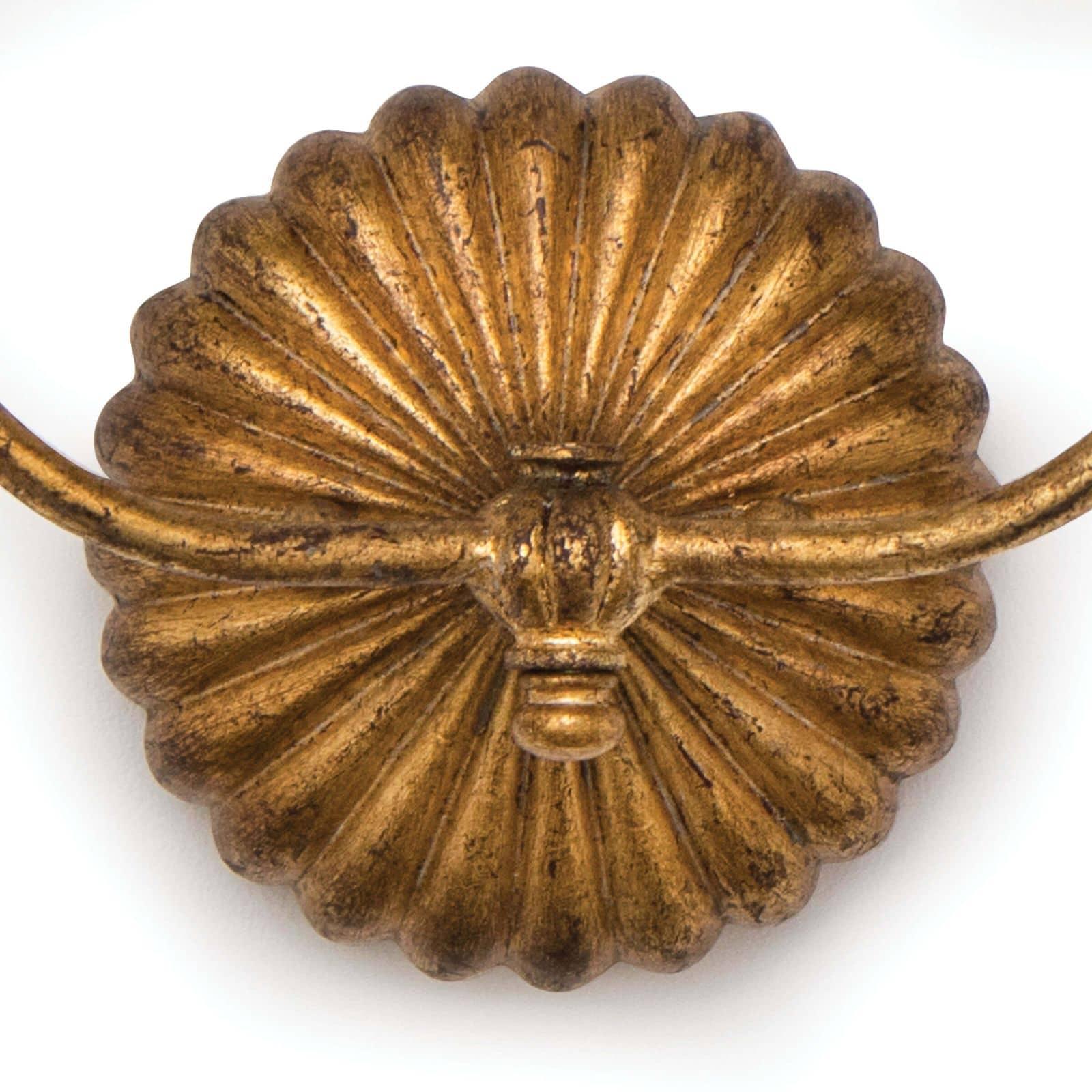 Clove Sconce Double | Antique Gold Leaf