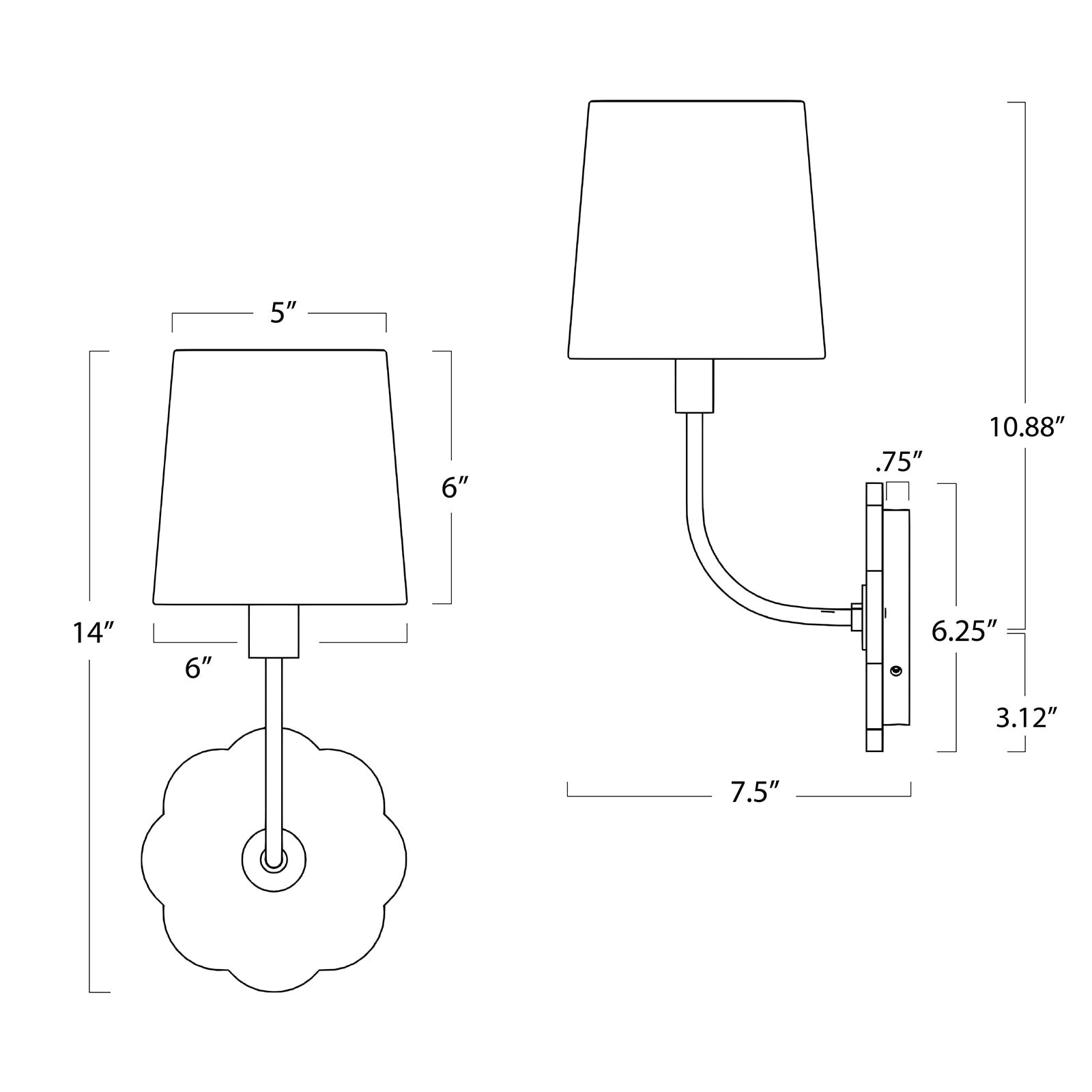 Camilla Bent Arm Sconce