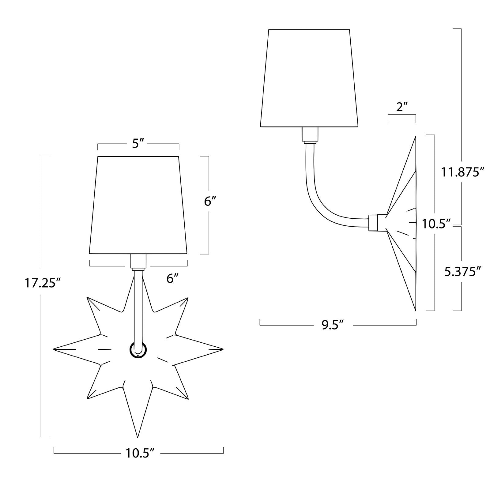 Etoile Sconce | Natural Brass