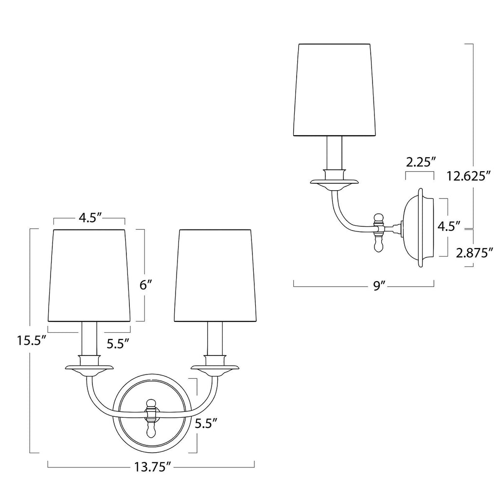 Fisher Sconce Double