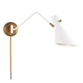 Spyder Single Arm Sconce | White and Natural Brass