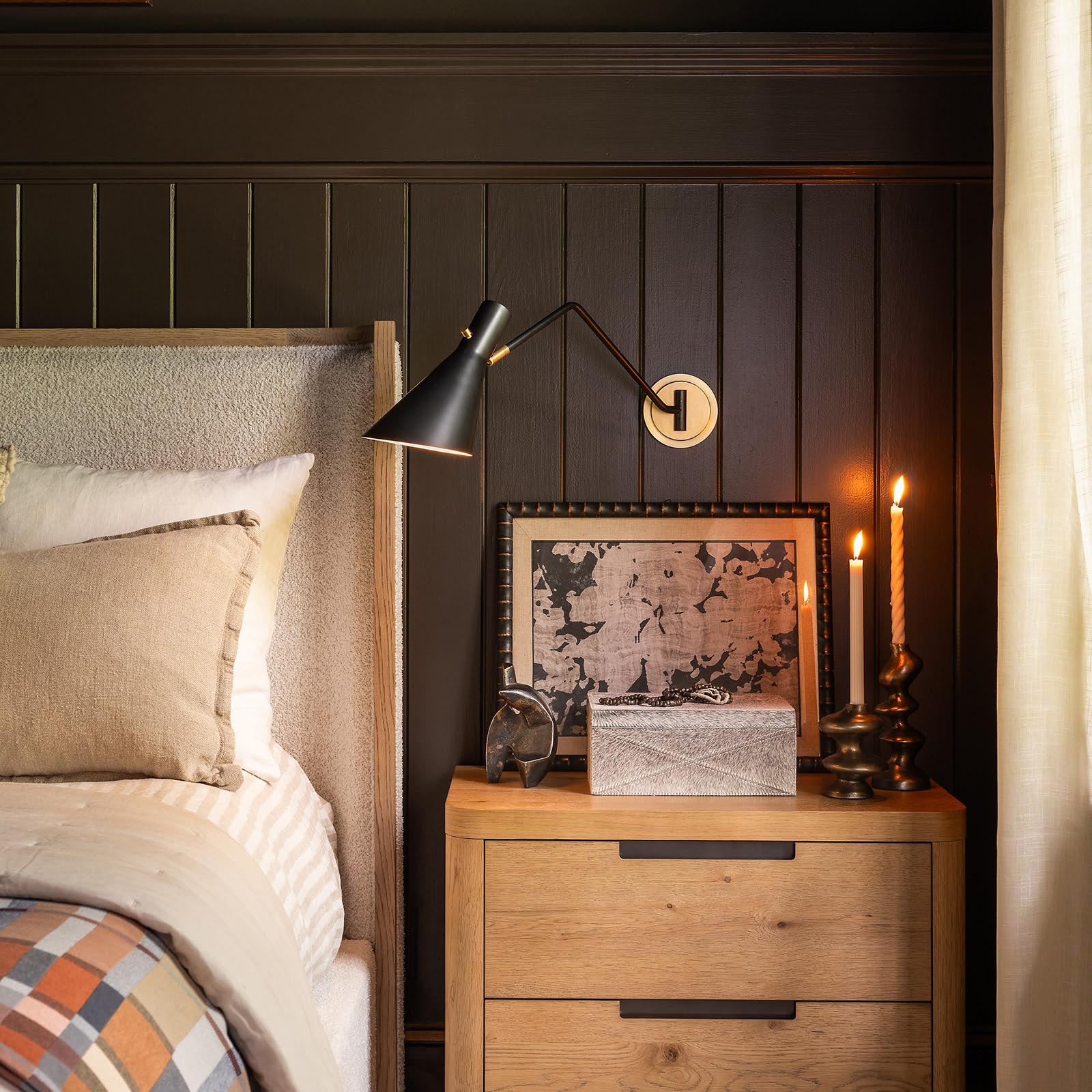 Spyder Single Arm Sconce | White and Natural Brass