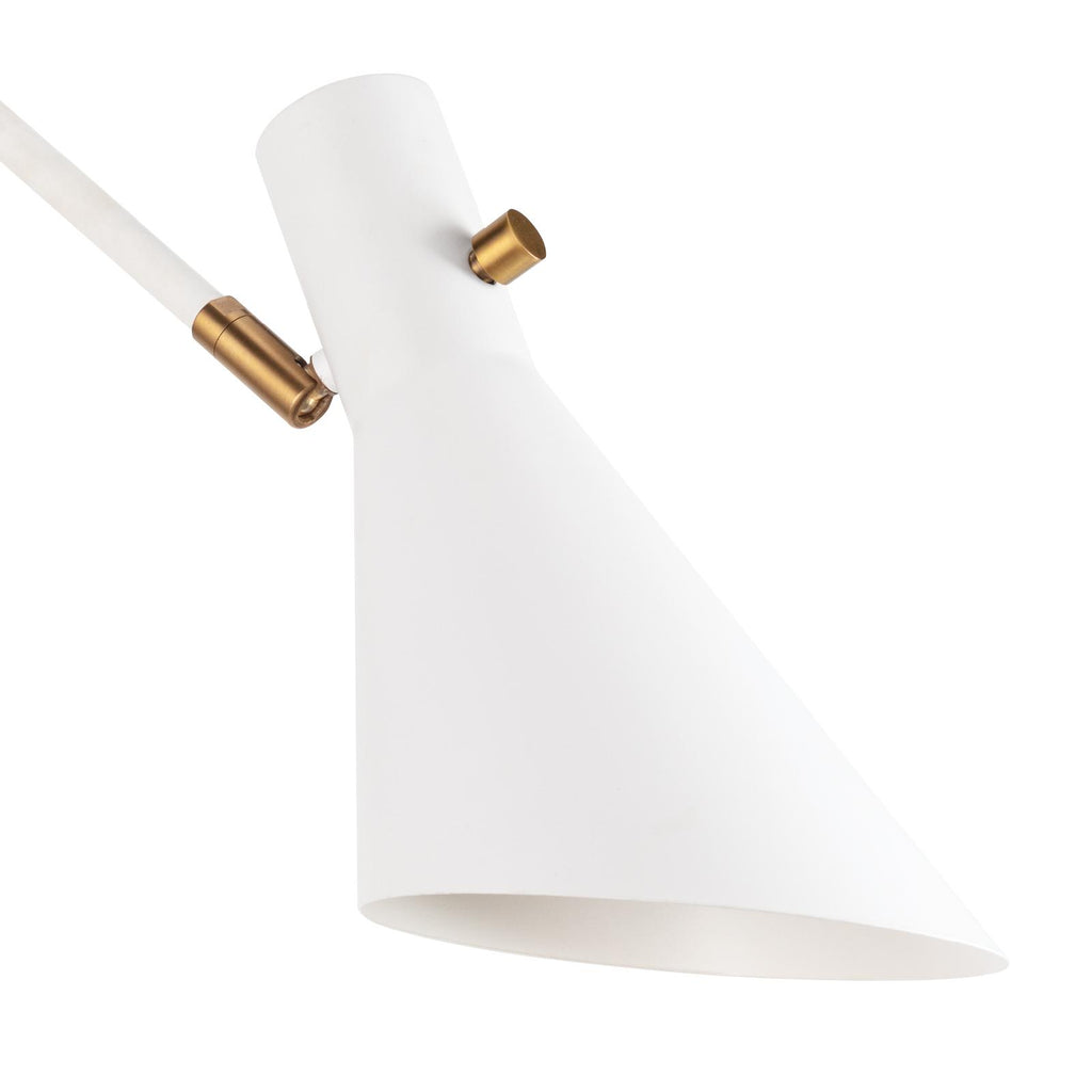 Spyder Single Arm Sconce | White and Natural Brass