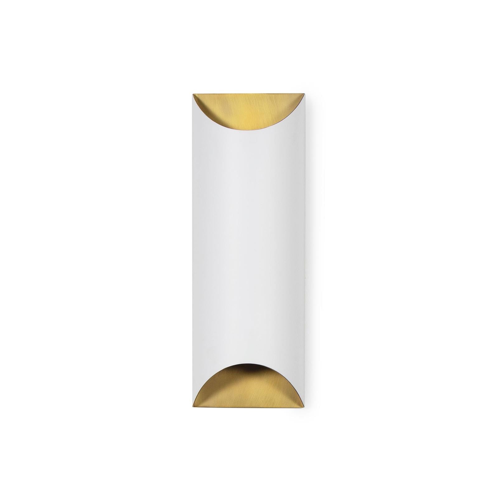 Meyer Metal Sconce | White and Natural Brass