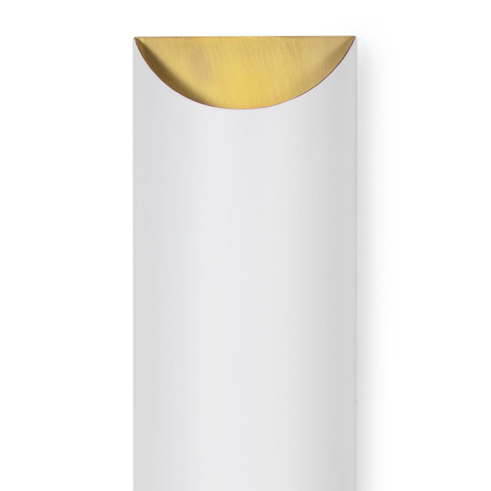 Meyer Metal Sconce | White and Natural Brass