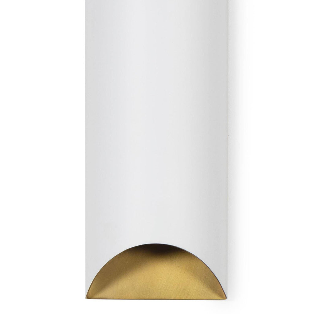 Meyer Metal Sconce | White and Natural Brass
