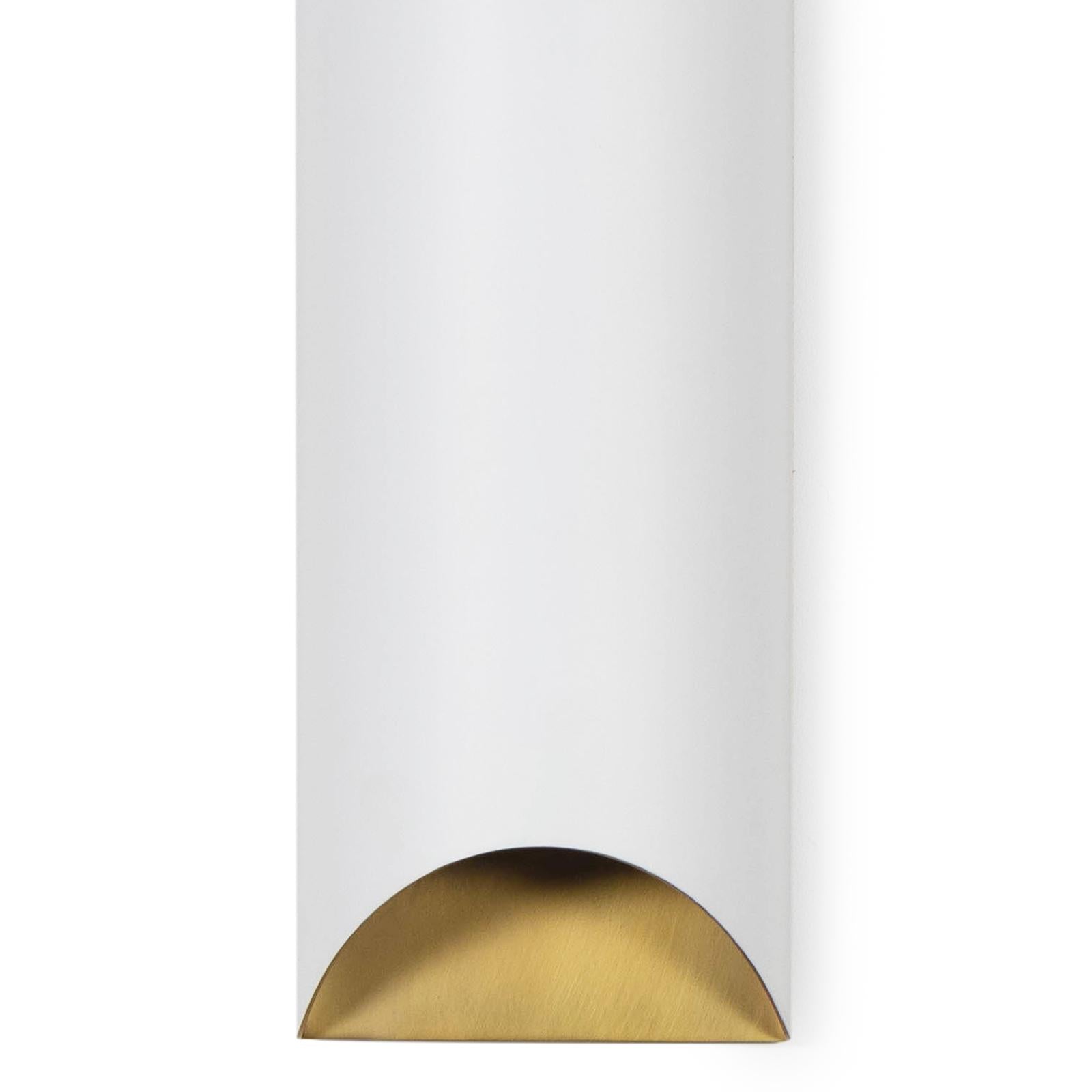 Meyer Metal Sconce | White and Natural Brass