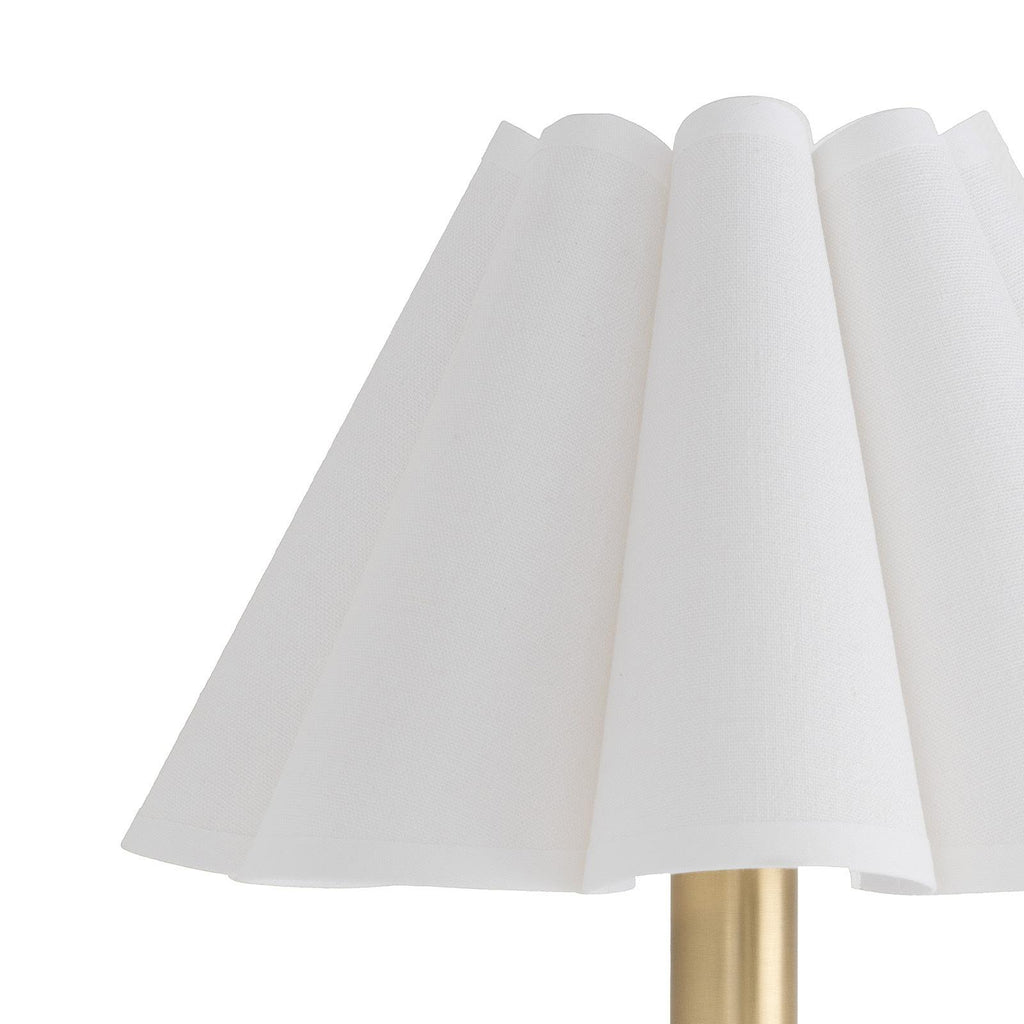 Polly Sconce Single | Natural Brass | Linen Scalloped Shade