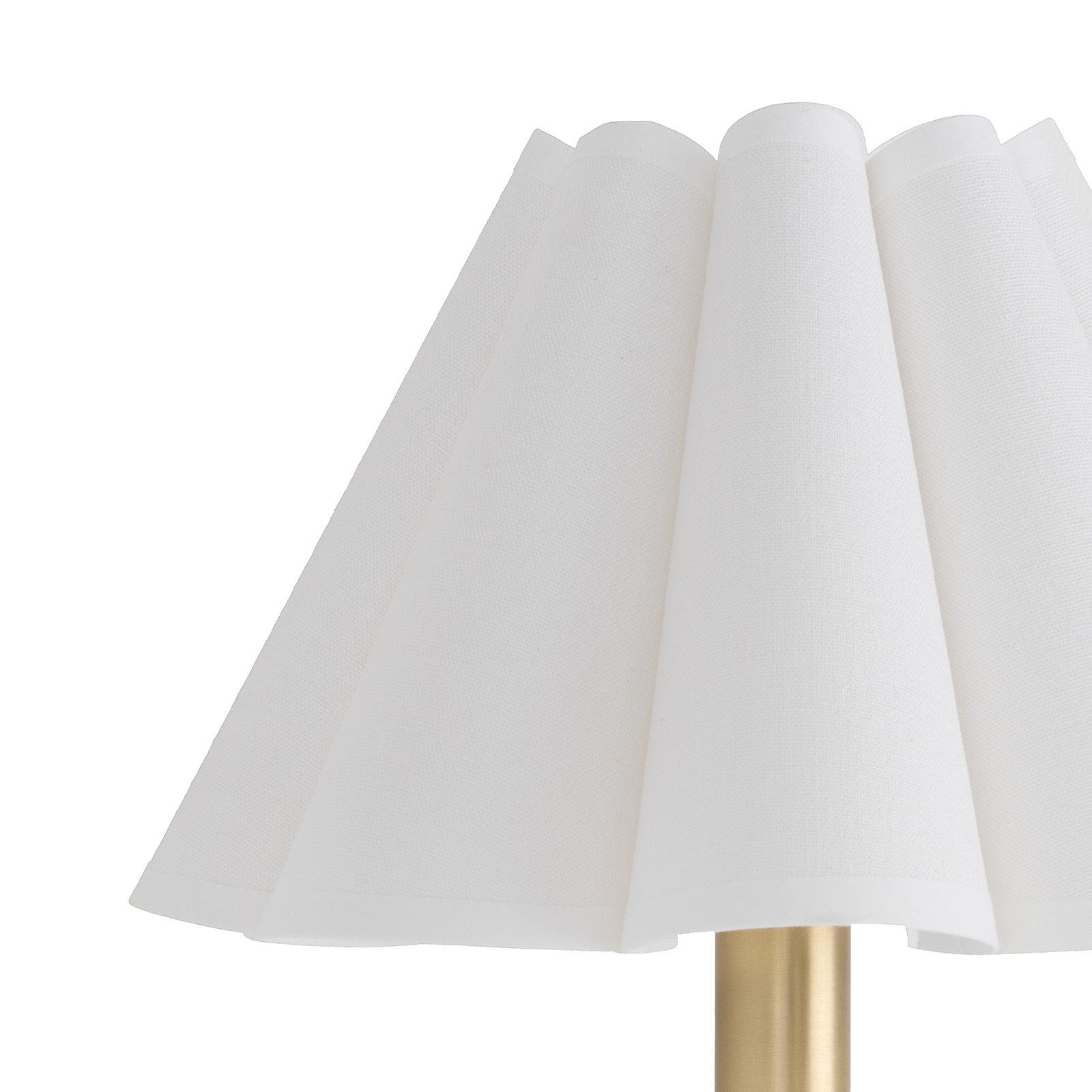 Polly Sconce Single | Natural Brass | Linen Scalloped Shade