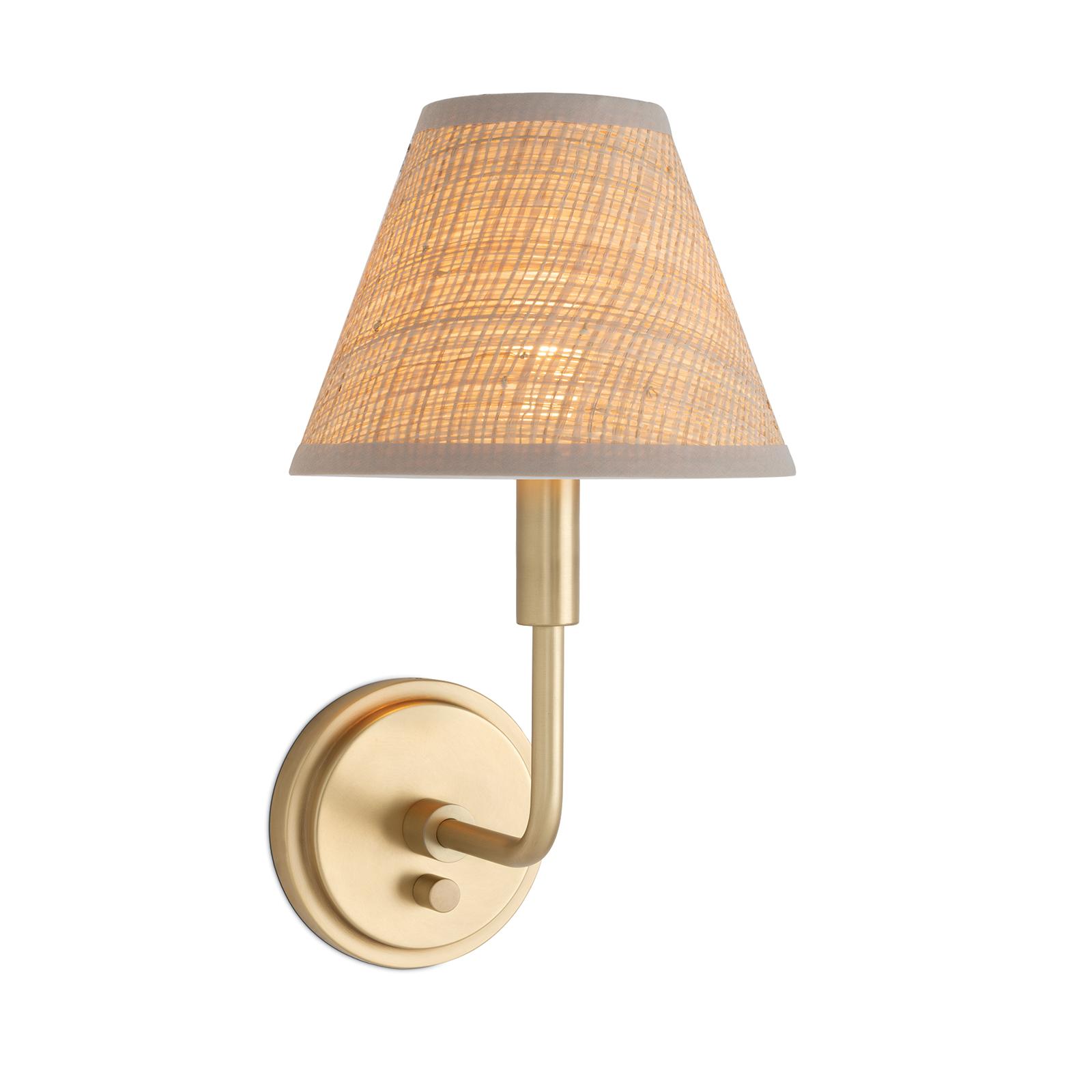 Polly Sconce Single | Natural Brass | Rattan Shade