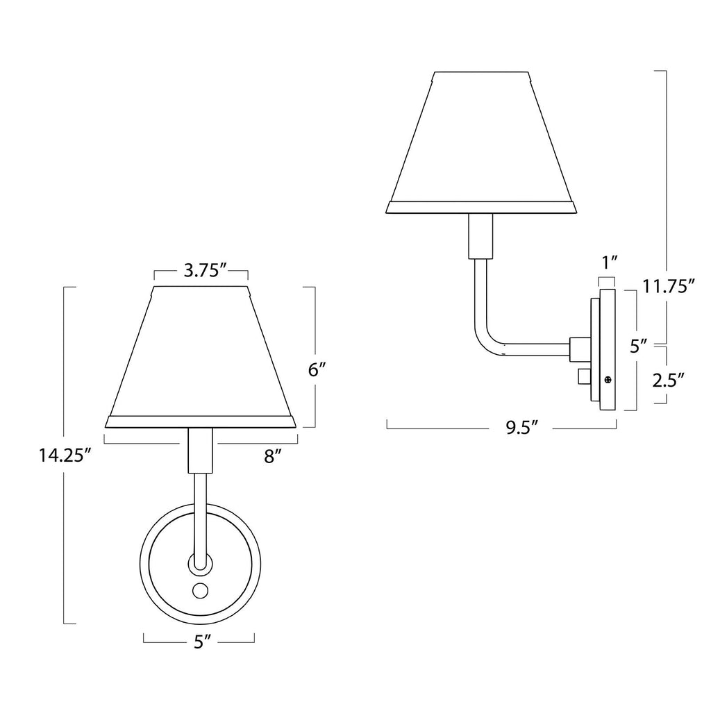 Polly Sconce Single | Natural Brass | Rattan Shade