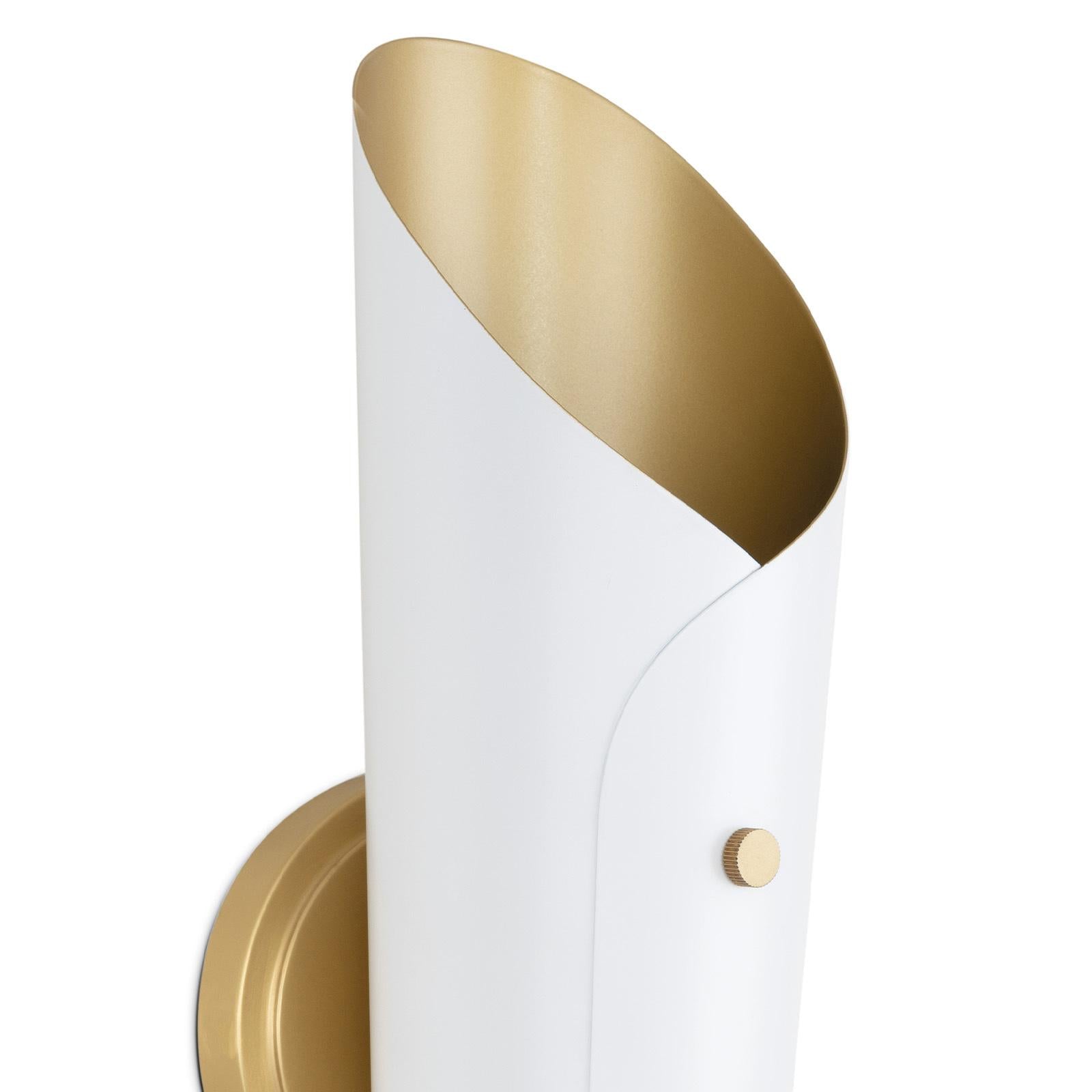 Vest Sconce | White and Natural Brass
