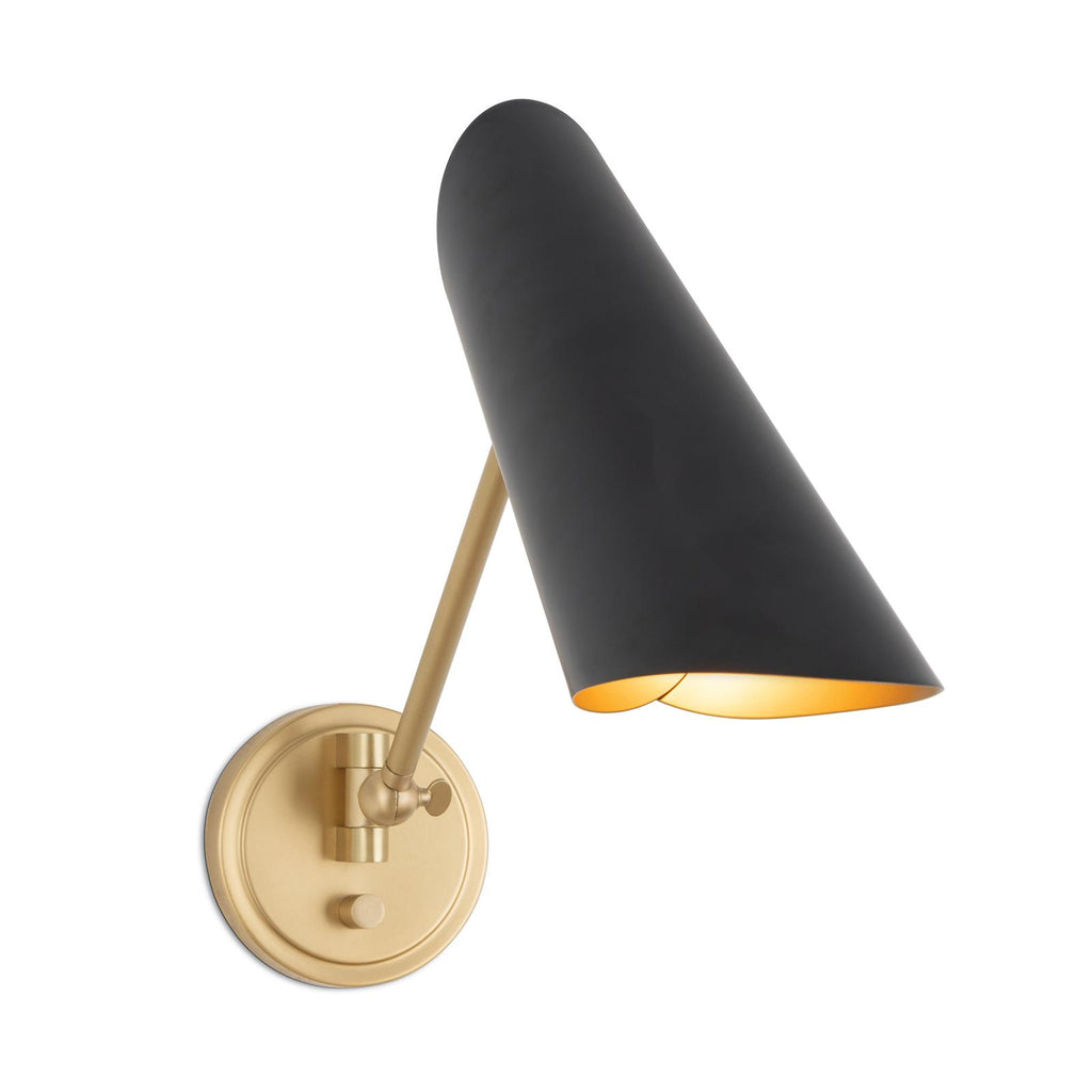 Vest Single Arm Sconce | Blackened Brass and Natural Brass