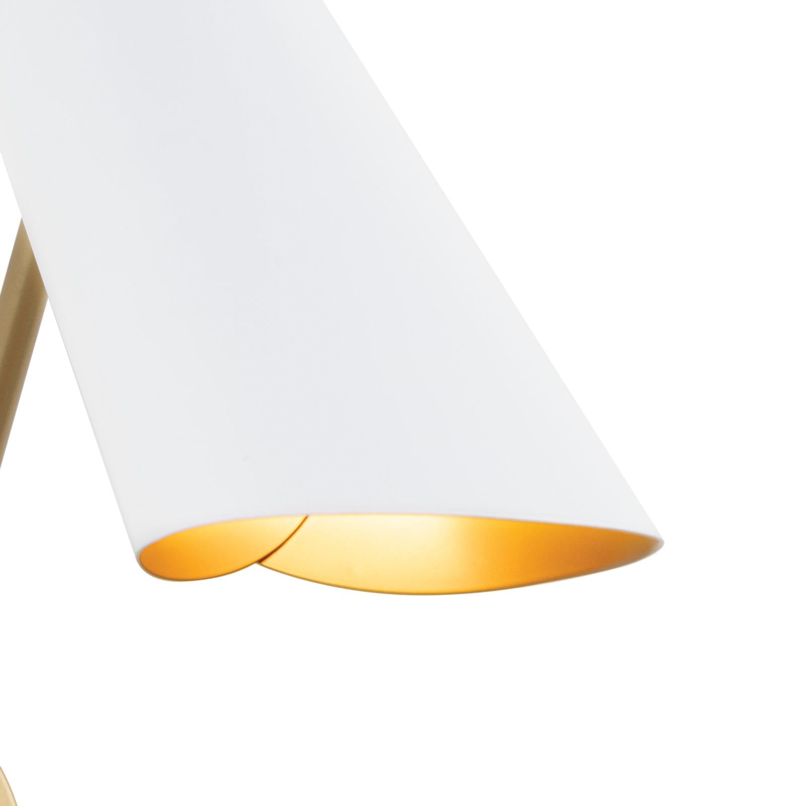 Vest Single Arm Sconce | White and Natural Brass