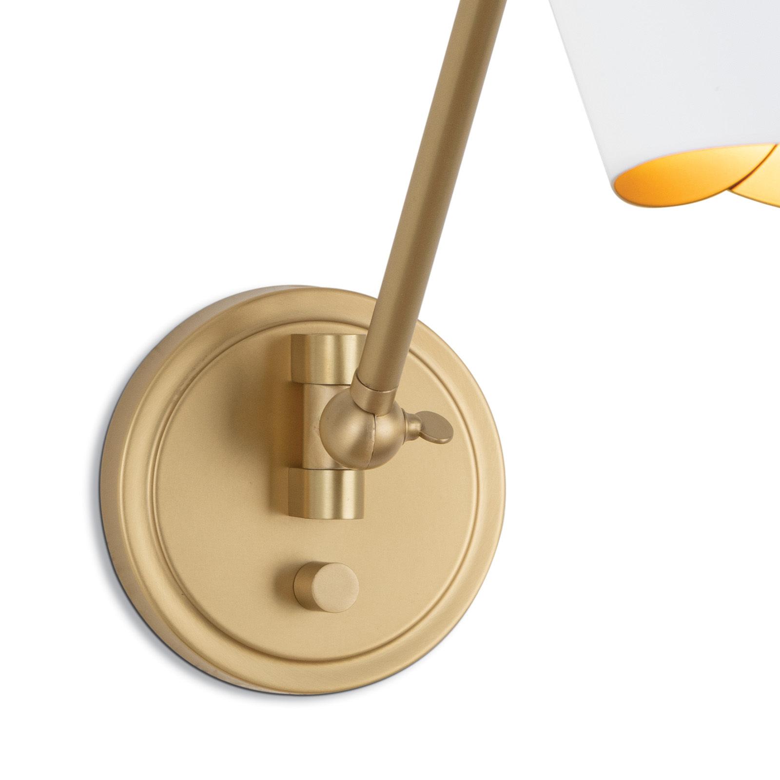 Vest Single Arm Sconce | White and Natural Brass