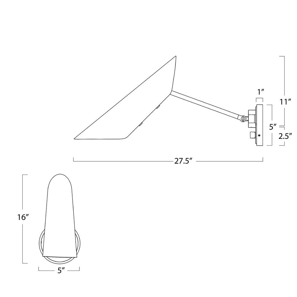 Vest Single Arm Sconce | White and Natural Brass