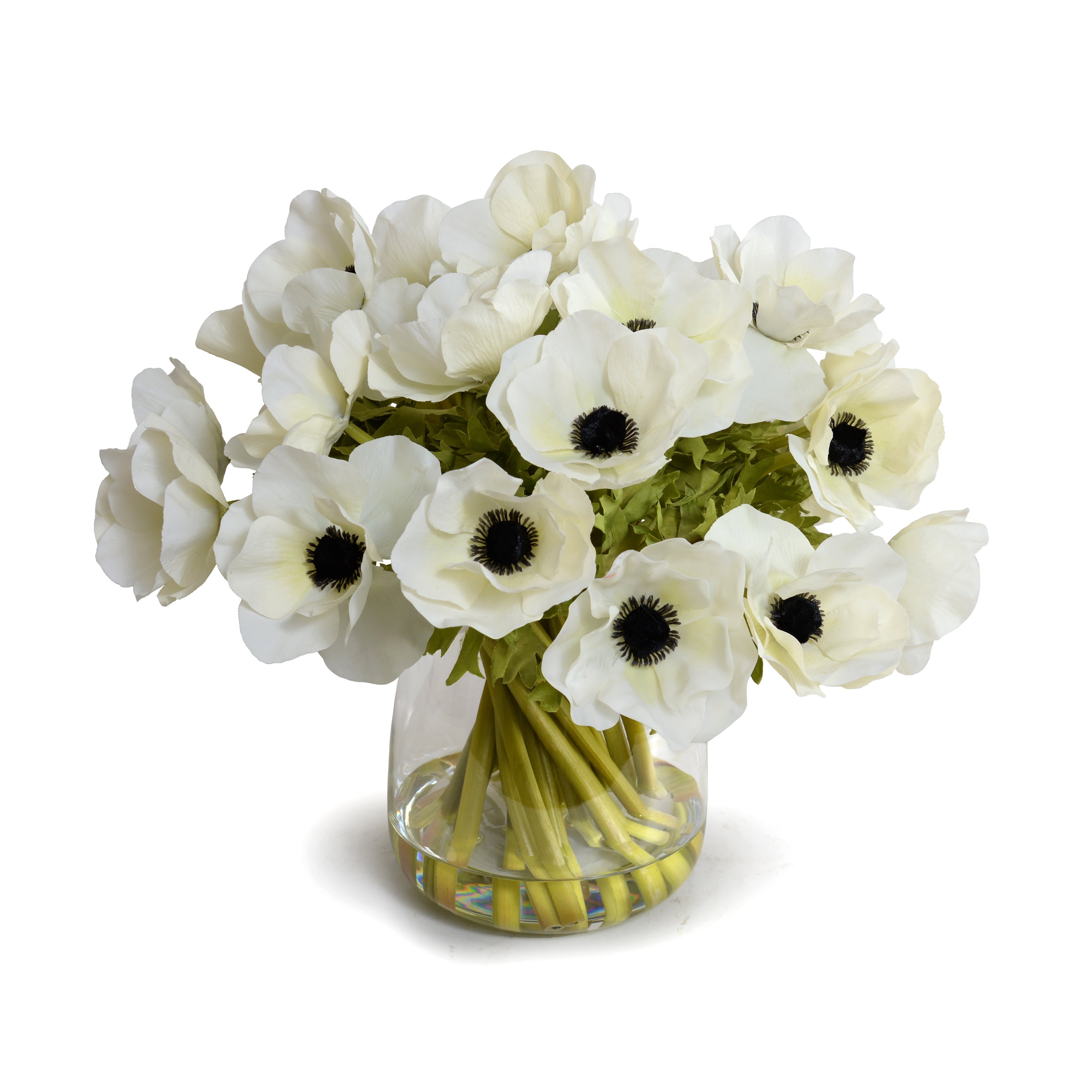 Anemone Cuttings in Glass 12"H White