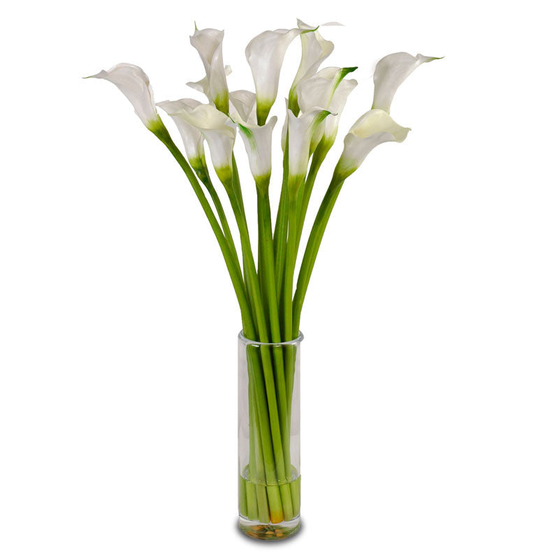 Calla Lily Stems in Glass 32"H