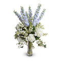 Delphinium, Lilac & Hydrangea Arrangement in Glass Vase 47"H