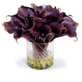 Calla Lily Stems in Glass 12"H Purple