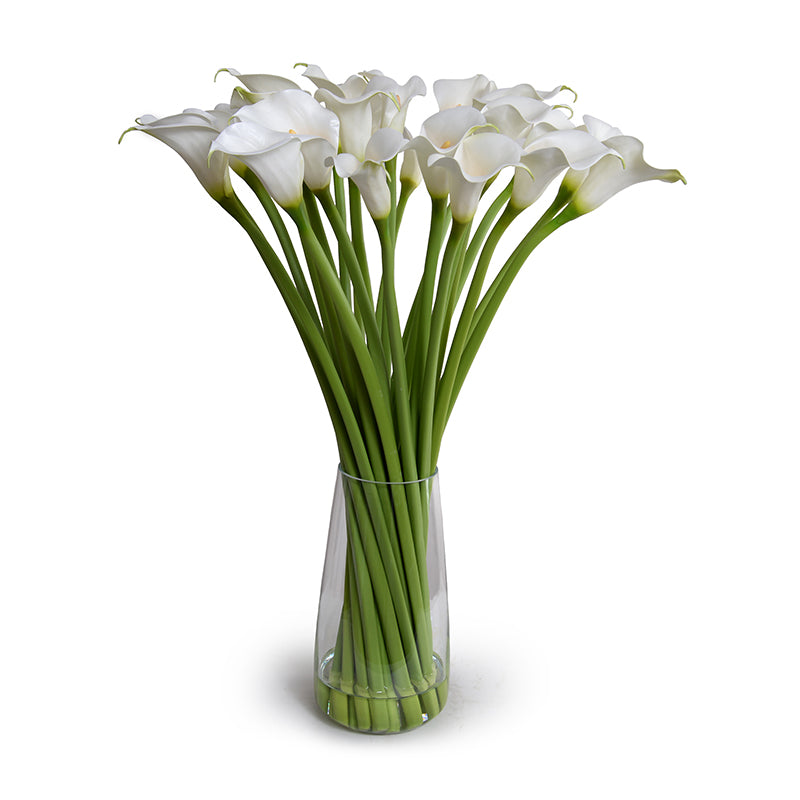 Calla Lily Stems in Glass 29"H White