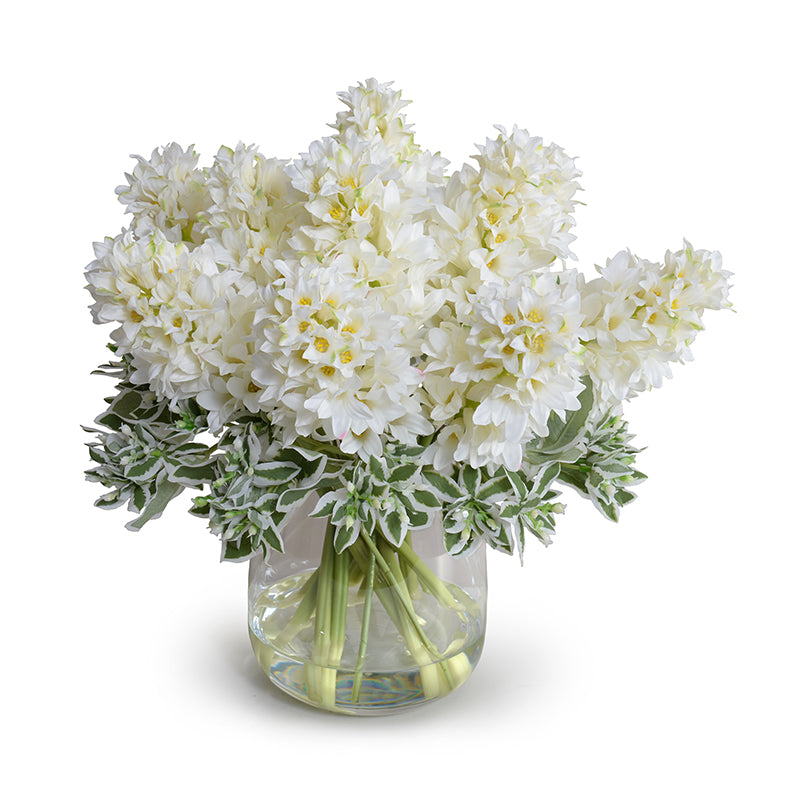 Hyacinth & Euphorbia Arrangement 14"H