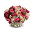 Ranunculus Bouquet in Glass 11"H Assorted