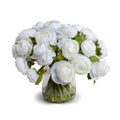 Ranunculus Bouquet in Glass 13"H
