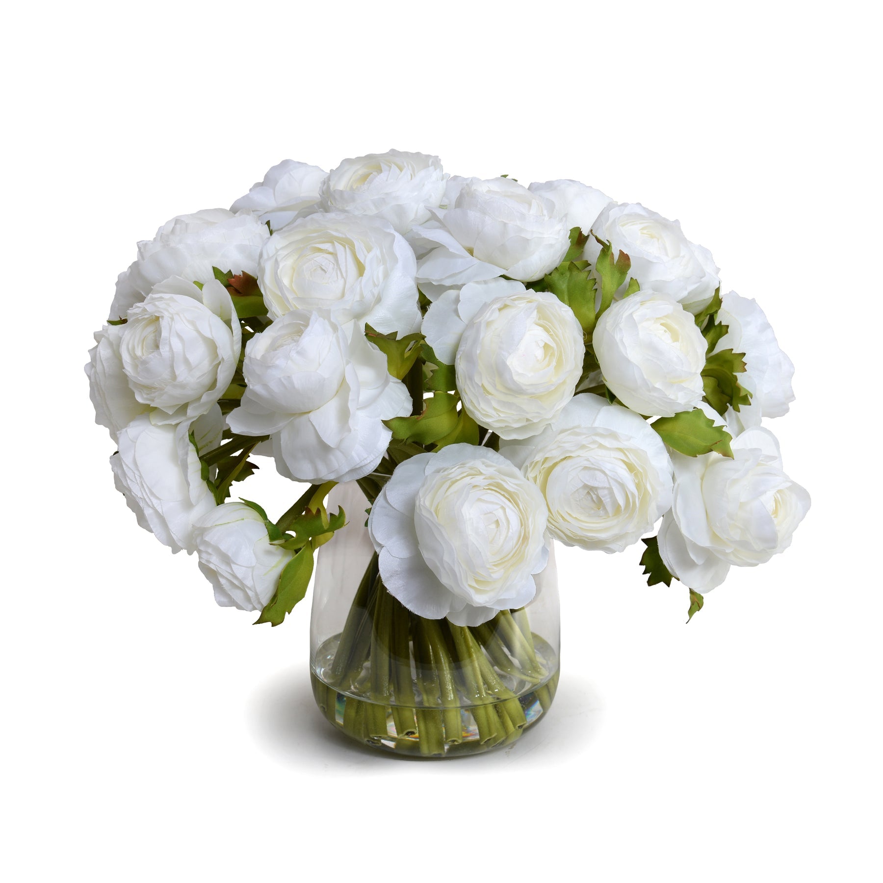 Ranunculus Bouquet in Glass 13"H