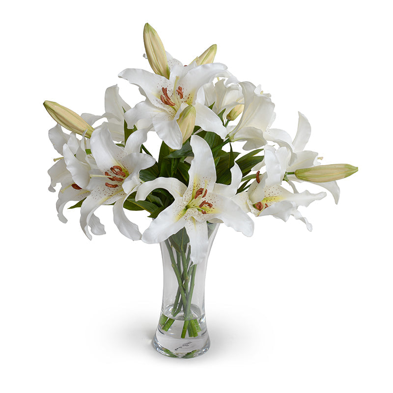 Lily Rubrum Arrangement in Glass 21"H