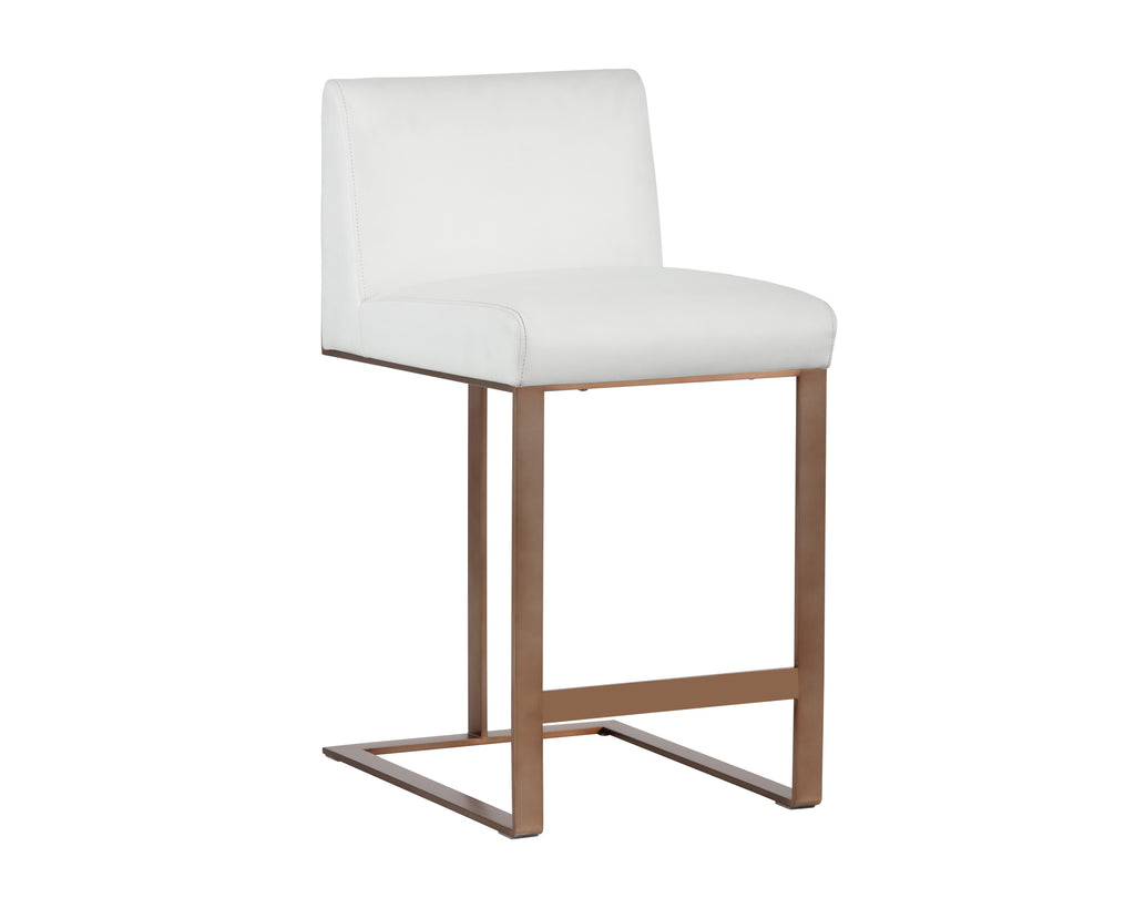 Dean Counter Stool - Antique Brass - Cantina White