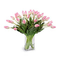 Tulips in Glass 24"H Pink