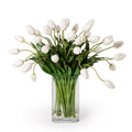 Tulips in Glass 24"H White