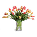 Tulips in Glass 24"H Orange
