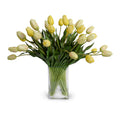 Tulips in Glass 24"H Yellow
