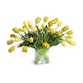 Tulips in Glass 24"H Yellow Green