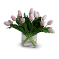 Tulip Arrangement in Glass 17"H Pink