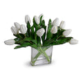 Tulip Arrangement in Glass 17"H White