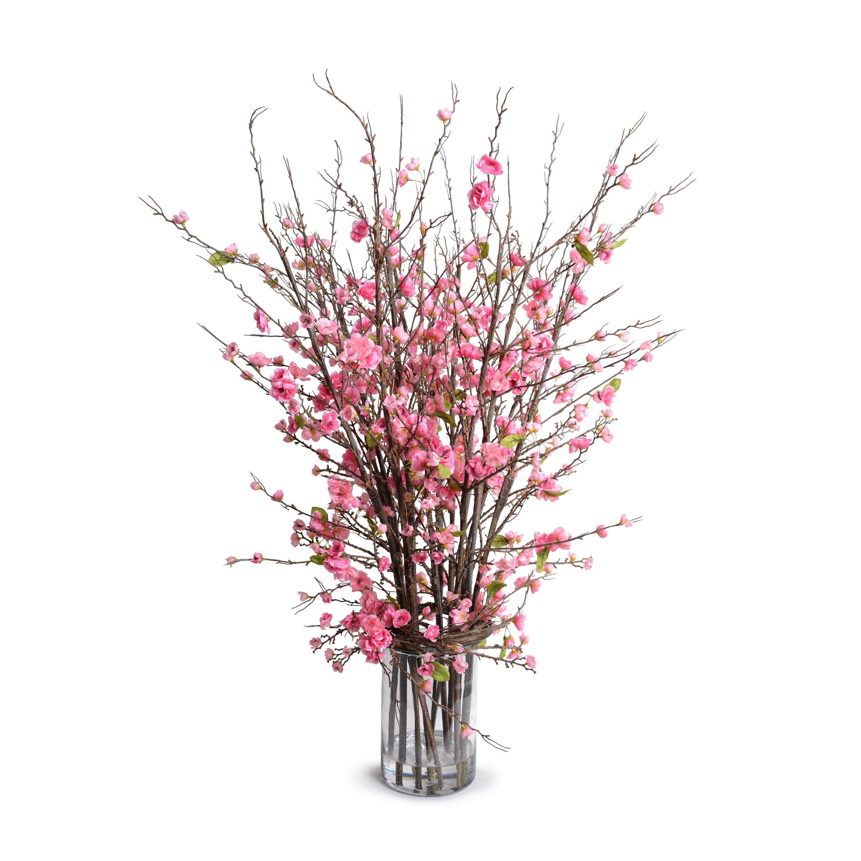 Cherry Blossoms in Glass 42"H Pink