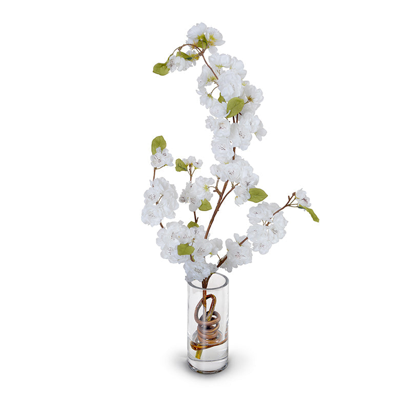Cherry Blossoms in Glass 24"H White