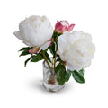 Peony Cutting in Glass 10"H White