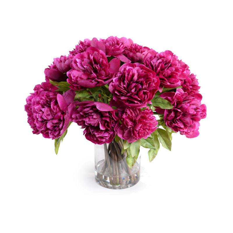 Peony Bouquet 21"H Dark Fuchsia