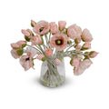 Poppy Bouquet in Glass Vase 15"H Pink