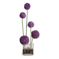 Allium in Glass Rectangle 32"H Purple