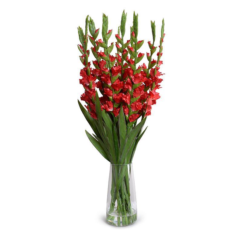 Gladiolus Arrangement in Glass 41"H Red
