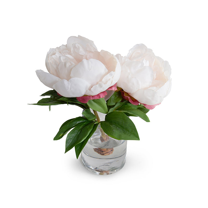 Peony Cutting in Glass 9"H Champagne