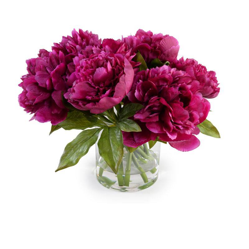 Peony Bouquet 15"H Fuchsia